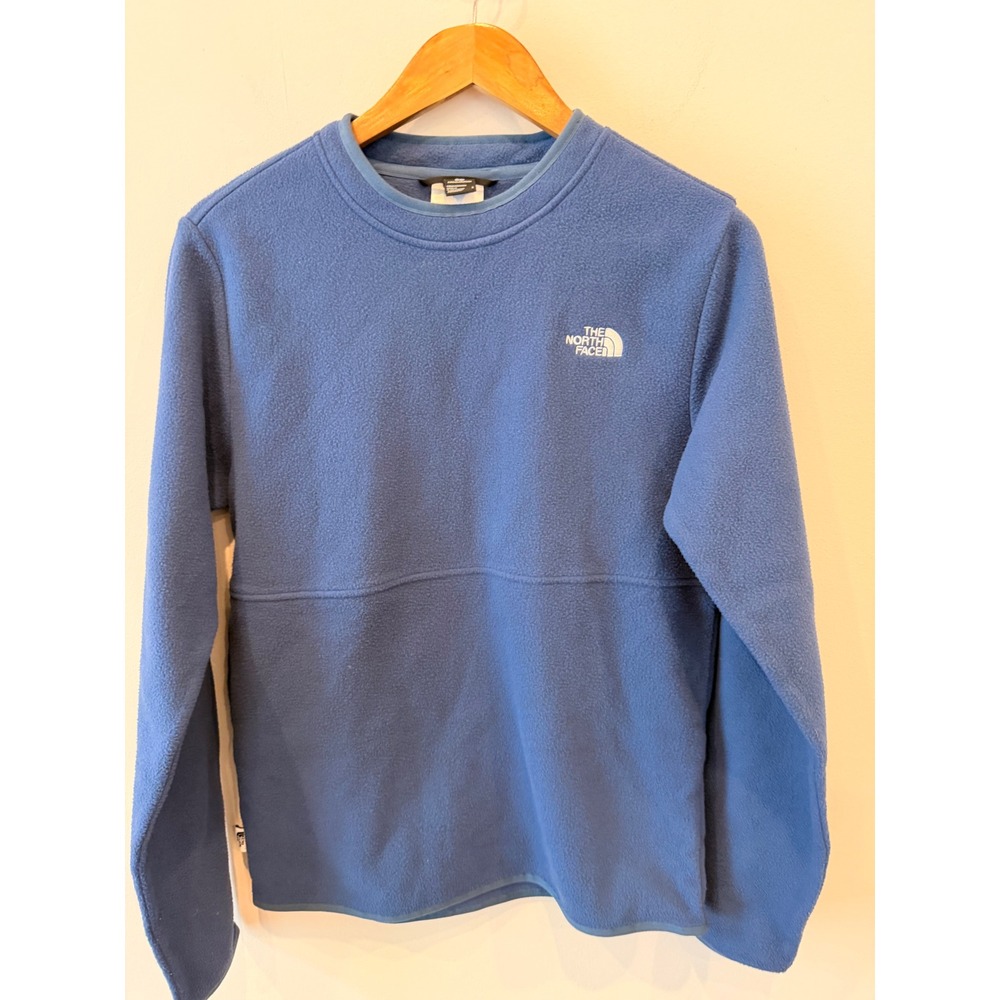 The North Face Fleece Pullover Blue Mens Small Circular Design Crewneck